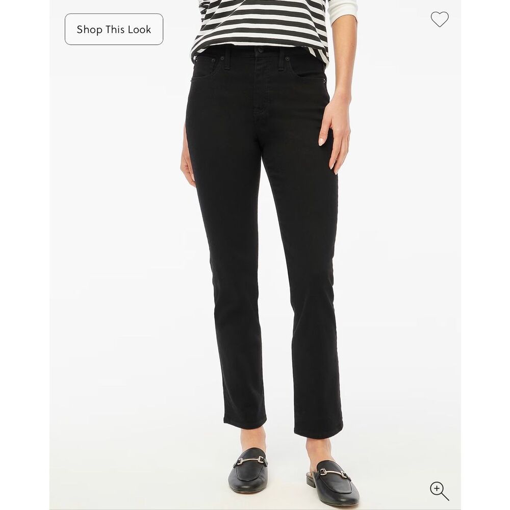 J. Crew Petite essential straight jean in all-day stretch Black Wash NWT size p3